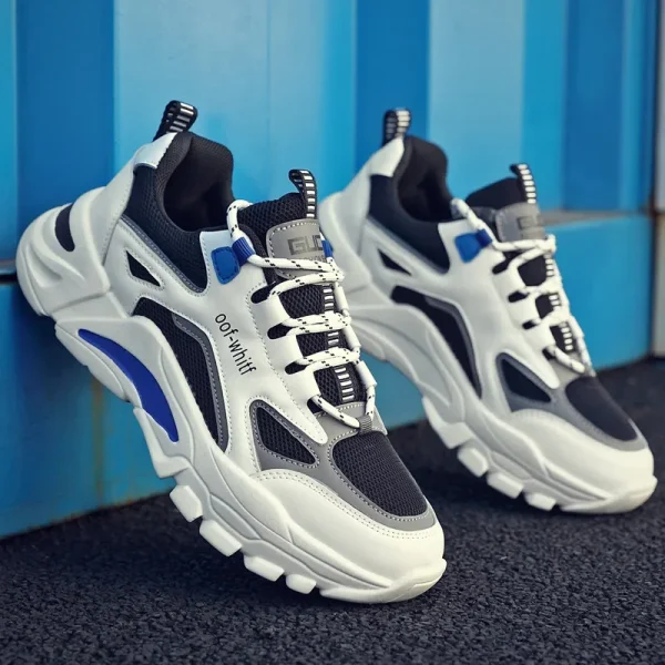 Men's Summer Breathable Mesh Sports Running Shoes Trendy Versatile Casual Anti-Odor Old Man Shoes Trendy Shoes Casual Sneakers - Image 3