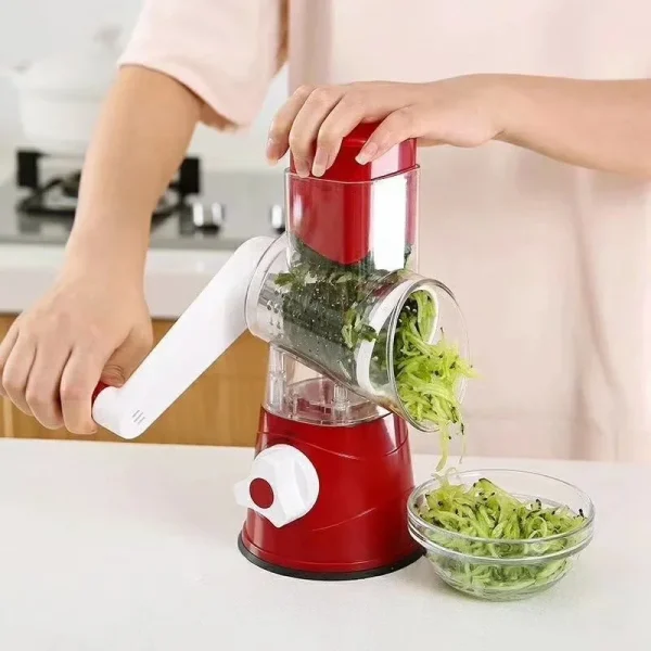 3-in-1 Vegetable Cutter Manual Rotary Cheese Grater Vegetable Cutter Hand Cranked Potato Slicer Multifunctional Kitchen Gadgets - Image 2