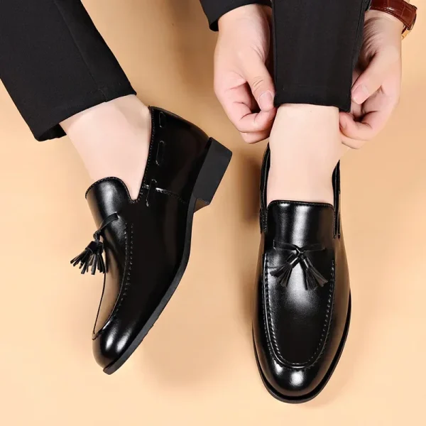 Summer Fashion Casual Leather Shoes Men Large Size Business Formal Casual Shoes Wedding Lace Up Men Shoes - Image 2
