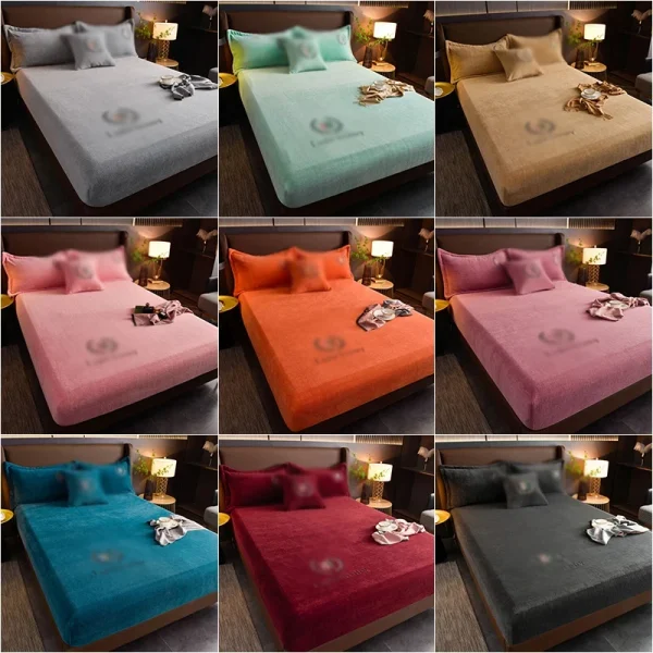 Thicken Velvet Bed Cover Elastic Bed Sheets Set Mattress Cover Soft Queen King Solid Color 90/150/x200 For Free Shipping - Image 5