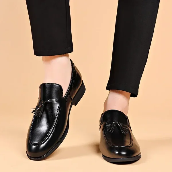 Summer Fashion Casual Leather Shoes Men Large Size Business Formal Casual Shoes Wedding Lace Up Men Shoes - Image 3