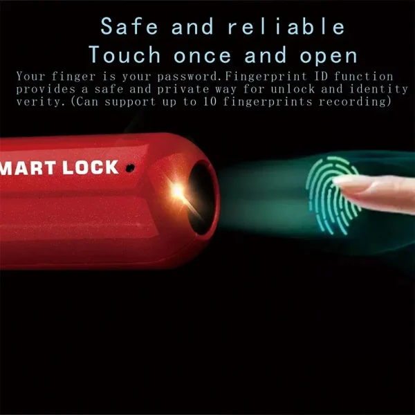 Mini Fingerprint Padlock USB Keyless Luggage Lock Electronic Lock Smart Biometric Fingerprint Door Lock Quick Unlock For Travel - Image 2