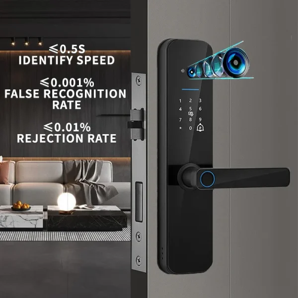 PHIPULO Tuya Wifi Digital Electronic Smart Door Lock With Biometric Camera Fingerprint Keyless Entry Hotel Apartment Locks - Image 5