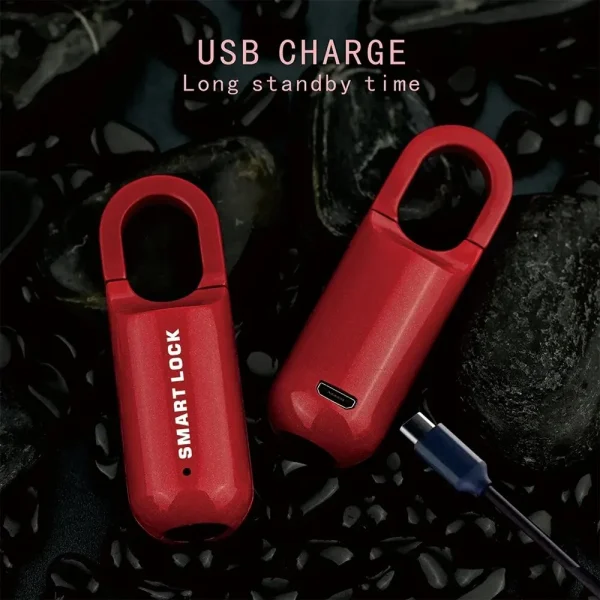 Mini Fingerprint Padlock USB Keyless Luggage Lock Electronic Lock Smart Biometric Fingerprint Door Lock Quick Unlock For Travel - Image 3