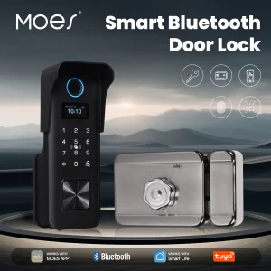 MOES Smart Lock Fingerprint Tuya-Compatible IPX4 Waterproof App Remote Control Password IC Card Key Entry for Door Apartment