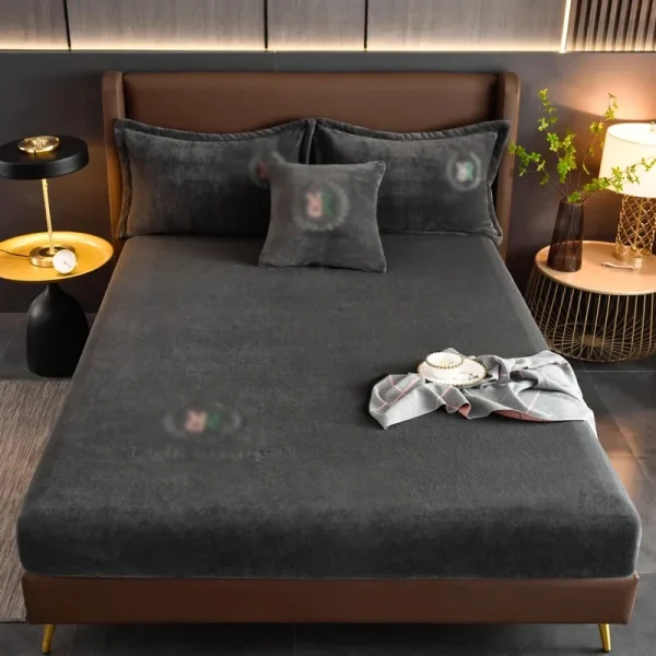 Thicken Velvet Bed Cover Elastic Bed Sheets Set Mattress Cover Soft Queen King Solid Color 90/150/x200 For Free Shipping - Image 4