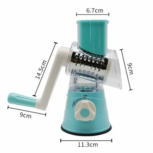 3-in-1 Vegetable Cutter Manual Rotary Cheese Grater Vegetable Cutter Hand Cranked Potato Slicer Multifunctional Kitchen Gadgets - Image 6