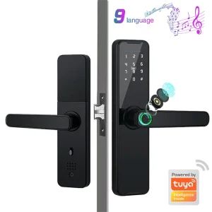 PHIPULO New Tuya APP WiFi Smart Door Lock With Indoor Lock Fingerprint Remote Unlocking Keyless Lock Electronic Door Lock