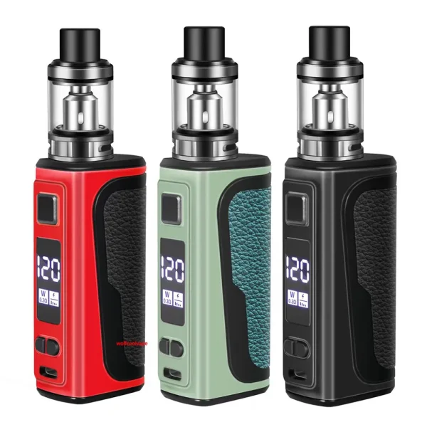 wolfcoolvape 120w E Cigarette Vaporizer kit Electronic Cigarettes Vape 120W Box Mod Kit 1800mah OLED Screen 2.5ml Atomizer
