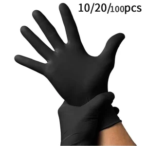 10/20/100 Pcs Disposable Black Nitrile Gloves For Household Cleaning Work Safety Tools Gardening Gloves Kitchen Cooking Tatto