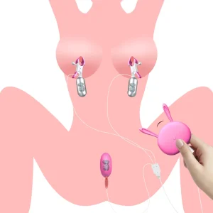 Nipple Clamps with Egg Vibrator Vibrating Breast Clips Sex Toys for Women Female Stimulator Couples Intimate Goods for Adults 18