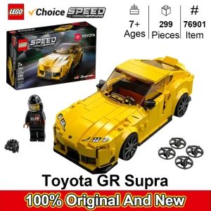 LEGO 76901Speed Champions Toyota GR Supra Collectible Sports Car Toy Building Set with Racing Driver Minifigure