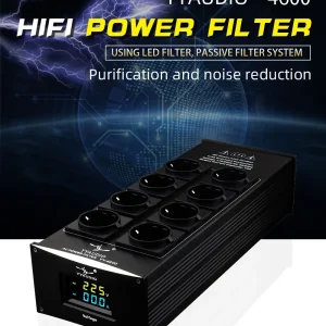 YYAUDIO Audio Noise AC Power Filter Power Conditioner Power Purifier Surge Protector Power Strip with EU Outlets Power Strip