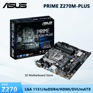 ASUS New PRIME Z270M-PLUS BOX Motherboard Support Intel Z270 M-ATX LGA 1151 CPU I7/i5/i3 7700K 7600K 6700K 6600K DDR4 PCI-E M.2
