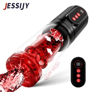 Automatic Telescopic Thrusting Rotating Male Masturbator Cup Licking Vibrating Masturbation Blowjob Pussy Adult Sex Toys for Men