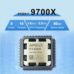 AMD Ryzen 7 9700x New R7 9700X 9000 Series 8-Core 16-Thread 5.5GHz L3=32M Game Cache Socket AM5 DDR5 TDP 65W but without cooler