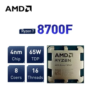 AMD Ryzen 7 8700F New R7 8700F 5GHz CPU 8-Cores 16-Threads Desktop Computer Processor AM5 Socket but without cooler