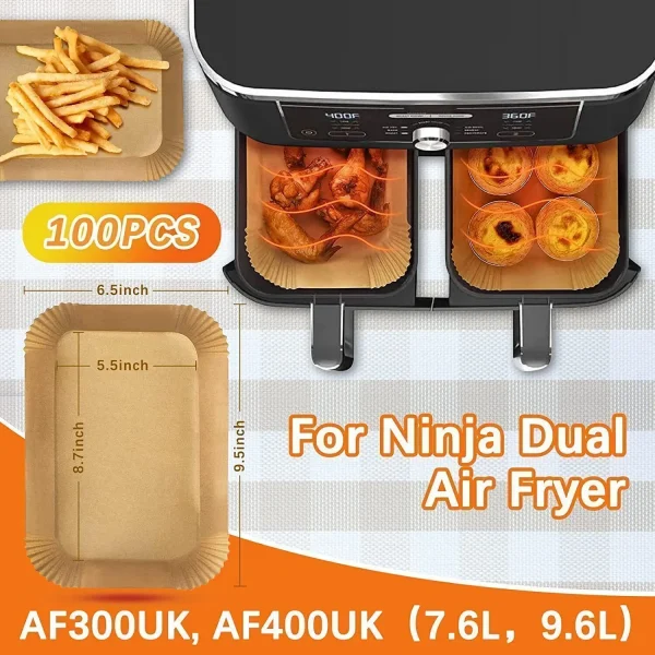 200X Air Fryer Er Paper Parchment Disposable For Ninja Dual Non Stick UK
