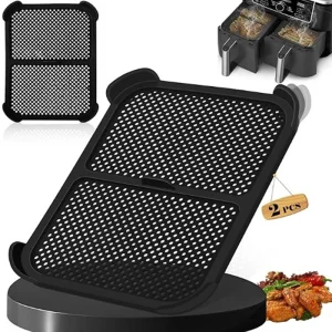 2Pcs Silicone Splatter Shield for Ninja AF400 AF451 DZ401, Air Fryer Accessories Indoor Grill, Air Fryer Splatter for Ninja