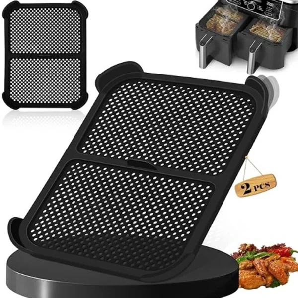 2Pcs Silicone Splatter Shield for Ninja AF400 AF451 DZ401, Air Fryer Accessories Indoor Grill, Air Fryer Splatter for Ninja