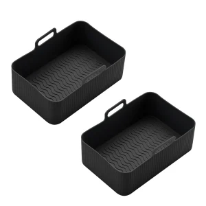 2pcs/set Silicone Trays Air To Ninjas Air Fryer Baking Tray To Airfryer 2pcs/set Silicone Silicone Easy Fryer Air