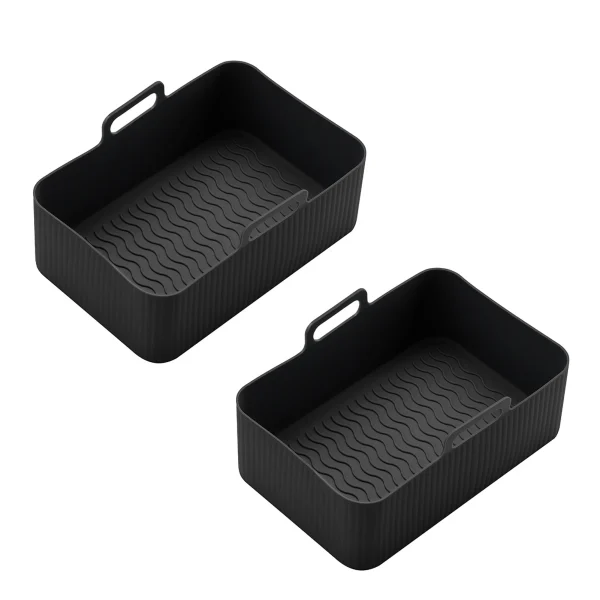 2pcs/set Silicone Trays Air To Ninjas Air Fryer Baking Tray To Airfryer 2pcs/set Silicone Silicone Easy Fryer Air