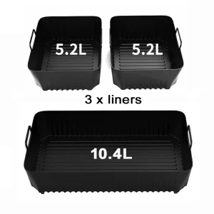 Air Fryer Tray Silicone Mold for Ninja Air Fryer Liner Basket Reusable Oven Baking Tray Non-Stick Silicone Air Fryer Liner