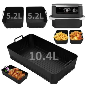 10.4L Air Fryer Tray Silicone Mold Non-stick Heat-resistant AF500 Air Fryer Trays for Kitchen Restaurant Deep Fryer Accessories