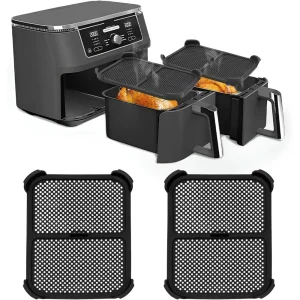2pcs Air Fryer Splash Guard Silicone Detachable Reusable Airfryer Splash Pad for Ninja AF400EU/AF451EU Air Fryer Accessories
