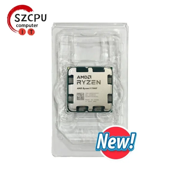 AMD New Ryzen 5 7500F R5 7500F 3.7GHz 5NM L3=32M 100-000001015 Socket AM5 Tray but without cooler