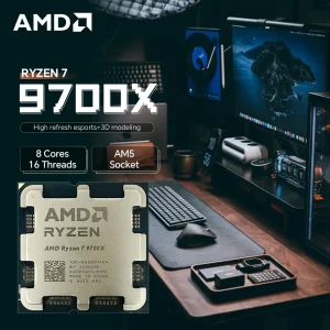 AMD Ryzen 7 9700X Up to 5.5GHz 65W TDP 8 Cores 16 Threads 3D V-Cache And 1080P Game High Frame Rate Game CPU No Fan