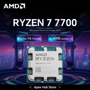 AMD Ryzen 7 7700 8 Cores 16 Threads AM5 Socket Up to 5.3GHz 65W TDP Support PCIe 5.0 And DDR5 High Frame Rate Game CPU No Fan