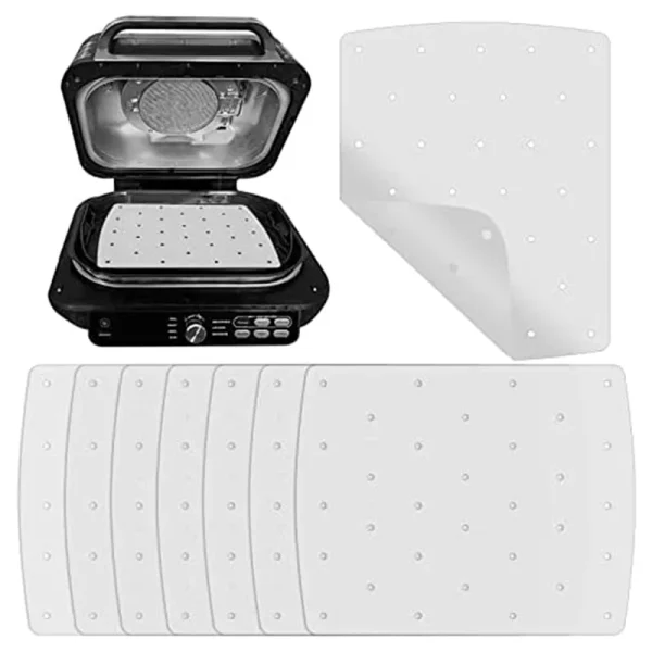 B67A 200 Pcs Air Fryer Parchment Liner,Perforated Square Air Fryer Liner For Ninja Foodi Grill 5 In 1 AG301 Dual Air Fryer