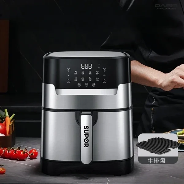 Air Fryer: Home. 4.7L Capacity. Multifunctional. Large Capacity. Automatic Electric Fryer. Smart Oil-free Electric Fryer.