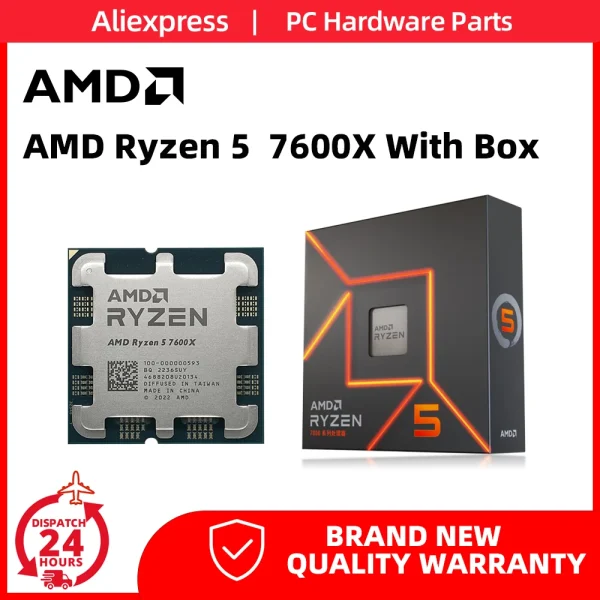 AMD Ryzen 5 7600X CPU 6-Core 12-thread Desktop Computer Ryzen 5 7600X Processor 100-000000593 5.3Ghz L3=32MB Authentic Brand NEW