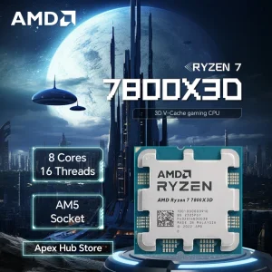 AMD Ryzen 7 7800X3D AM5 Socket 8 Cores 16 Threads Up to 5GHz 65W TDP Support PCIe 5.0 4K high refresh rate gaming CPU No Fan