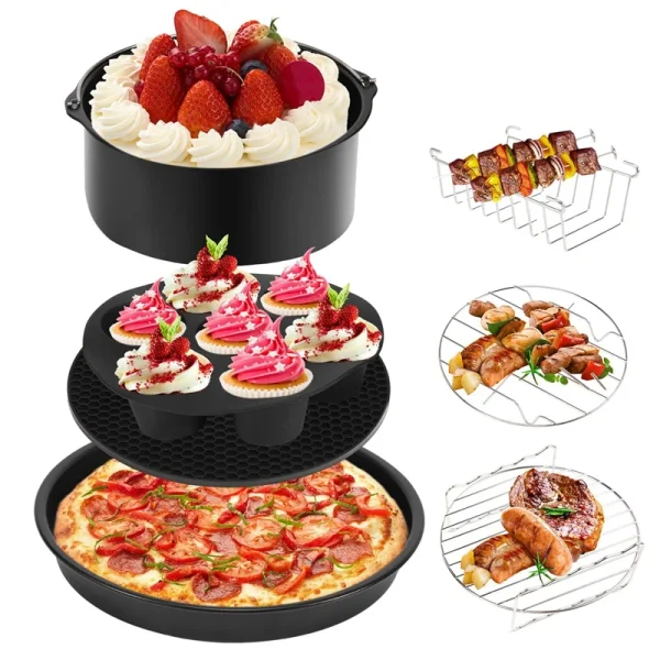 7 Set Pressure Cooker, Steamer & Air Fryer Bakeware Accessories Compatible For Ninja Foodi 5&6.5&8 Qt OP101,OP301,OP302
