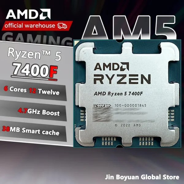 New AMD Ryzen 5 7400F R5 7400F 3.7GHz 5NM L3=32M 100-000001845 Socket AM5 Tray but without cooler