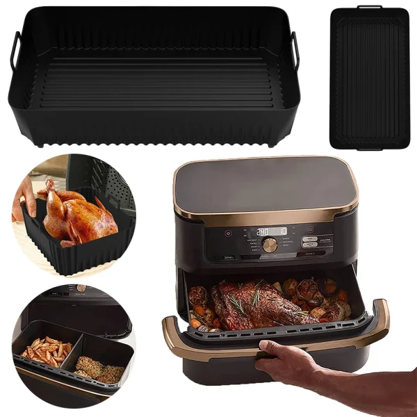 Air Fryer Silicone Pot Non-stick Airfryer Silicone Pot Baking Tray Food Safe Air Fryer Mold Liner Tray for Air Fryer AF500