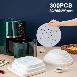New Air Fryer Paper Special For Baking Kitchen Food Oil-proof Double-sided Silicone Oil Paper Non-Stick Steamer Pad Mat Papers