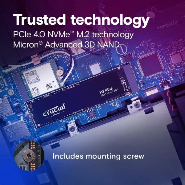 Crucial P3 Plus SSD 500GB 1TB M.2 NVMe PCIe Gen4 Internal SSD - Image 5