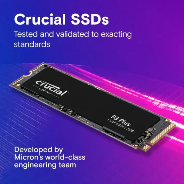Crucial P3 Plus SSD 500GB 1TB M.2 NVMe PCIe Gen4 Internal SSD - Image 2