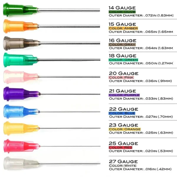 Syringe Dispensing Needles With Luer Lock 14G 15G 16G 18G 20G 21G 22G 23G 25G 27G Blunt Tip 1.5inch Length , Non-Sterile ,100PCS - Image 2