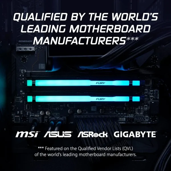 Kingston FURY Beast RGB DDR5 8GB 16GB 32GB 5200 5600 6000 6400 6800MHz Desktop AMD Intel CPU Motherboard Memory RAM 288-PIN 1.1V - Image 2