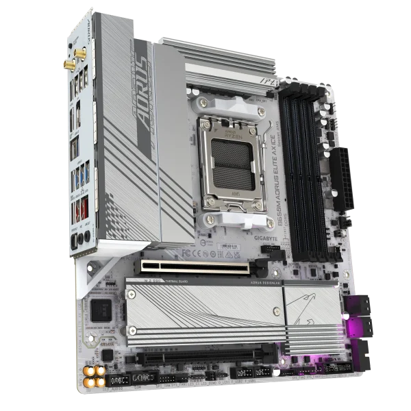 GIGABYTE New B650M AORUS ELITE AX ICE Micro-ATX AMD B650 DDR5 192GB DDR5 8000 (OC) MHz M.2 Wi-Fi 6E Socket AM5 Motherboard - Image 3
