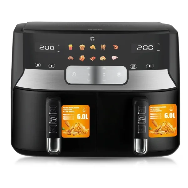 In Stock 12L Digital Double Drawer Ninja Foodi Max Dual Zone 9.5l Air Fryer Af400eu Livre De Recettes Air Fryer En Franais - Image 2