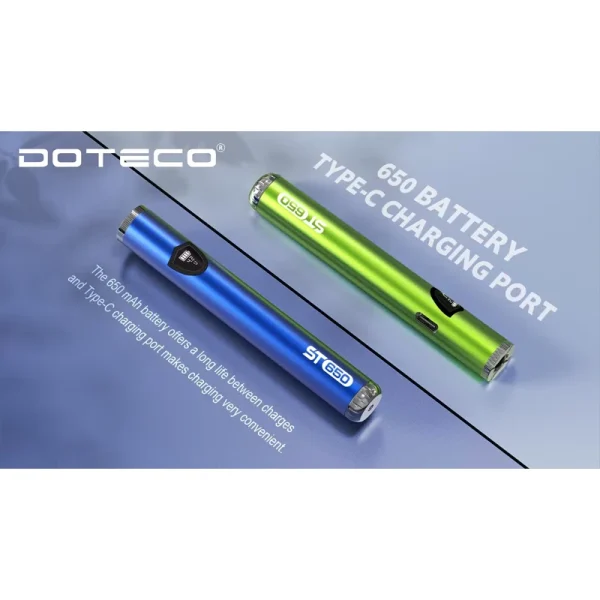 Original DOTECO ST650 Smart Twist 650mAh 510 Thread Preheat Battery Vape Pen OLED Display Type-C Charging Auto-Draw for 510 Cart - Image 2