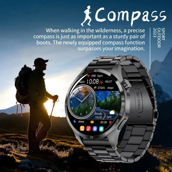 2025 For Android GT4 Pro GPS NFC Smart Watch Men 360*360 AMOLED Screen Heart rate Bluetooth Call IP68 Waterproof Man Smartwatch - Image 4