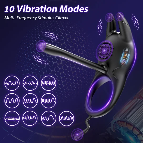 Vibrating Penis Ring for Men Delay Ejaculation Cock Ring Male Penis Massager Clitoral G Spot Stimulation Sex Toys for Couples - Image 2