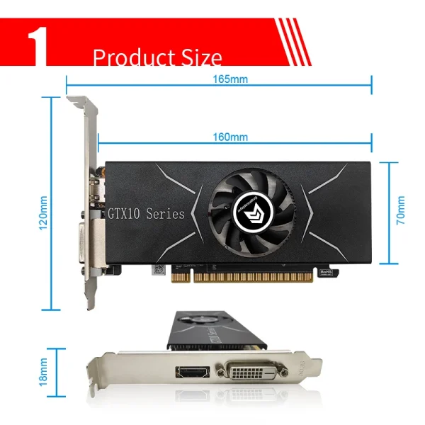 Low Profile Computer Graphics Card GPU Video Card GTX1050TI 4GB GDDR5 for Mini Chassis Computer for NVIDIA - Image 2